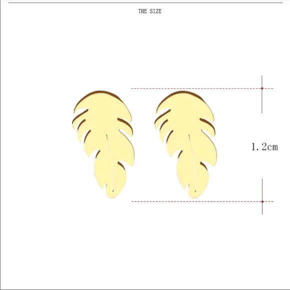FEATHER GOLD Stainless Steel Stud Earrings With Gift Bag - Picture 2 of 3